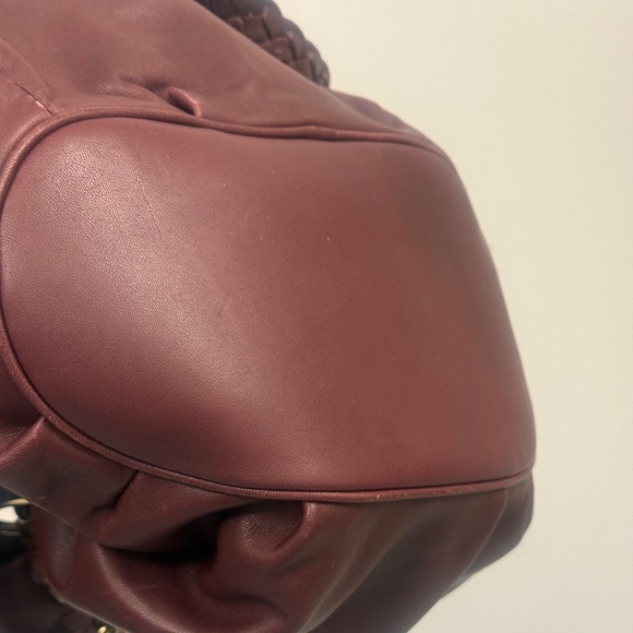 Michael Michael Kors Elegant Burgundy Braided Handle Bag - Picture 8 of 9